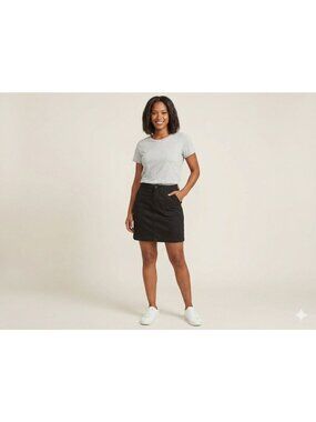 Croft & Barrow Navy Casual Mini Skort With Front & Back Pockets Women's Size 12